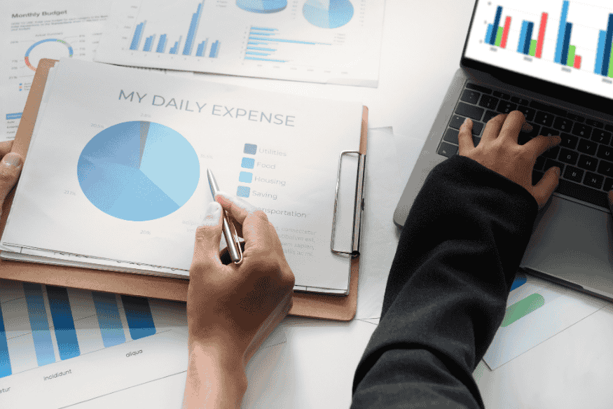 Gráficos de presupuesto y control de gastos personales para reducir gastos hormiga